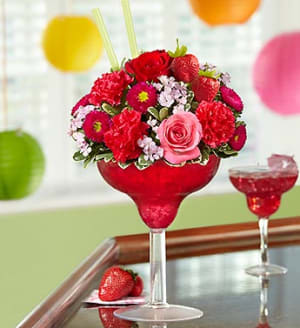 Strawberry Floral Margarita Flower Bouquet