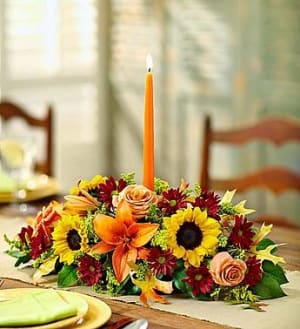 Fields of Europe for Fall Centerpiece Flower Bouquet