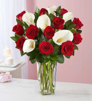 Red Rose & Calla Lily Bouquet Flower Bouquet