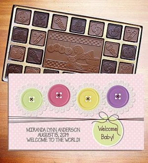 Welcome Baby Personalized Chocolate Box Flower Bouquet