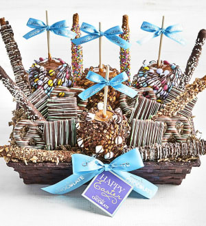 Simply Chocolate Happy Easter Snack Basket
 Flower Bouquet