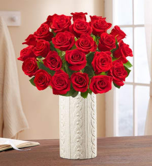 Let it Snow Red Roses Flower Bouquet