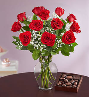 Rose Elegance™ Premium Long Stem Red Roses Flower Bouquet