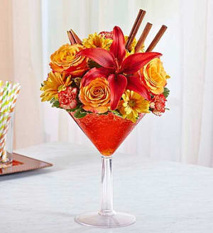 Martini Bouquet™ Pumpkin Spice Flower Arrangement Martini Bouquet™ Pumpkin Spice Flower Bouquet