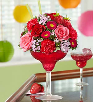 Strawberry Floral Margarita Flower Bouquet