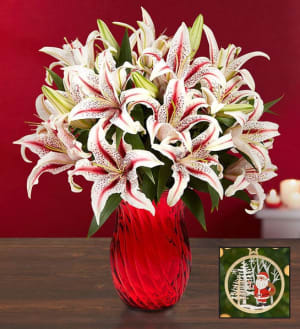 Candy Cane Lilies Flower Bouquet