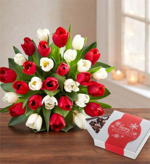 Holiday Tulips Flower Bouquet