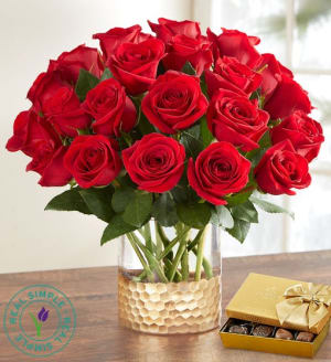 Classic Red Roses by Real Simple Flower Bouquet