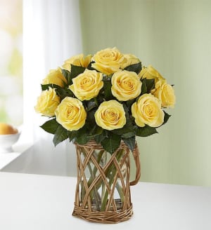 Yellow Roses, 12-24 Stems Flower Bouquet