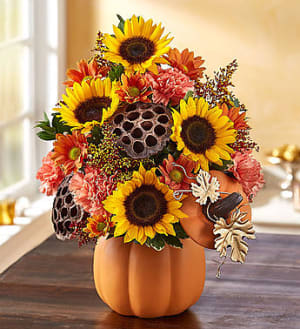 Pumpkin n’ Posies™ Flower Arrangement Pumpkin n’ Posies™ Flower Bouquet
