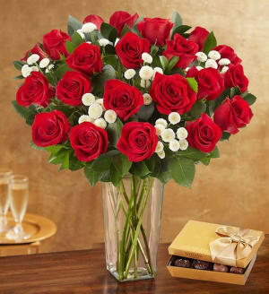 Premium Long Stem Red Roses Flower Bouquet