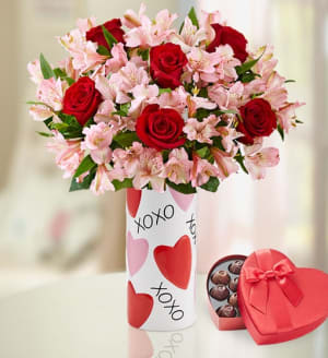 True Love Rose & Peruvian Lily Bouquet Flower Bouquet