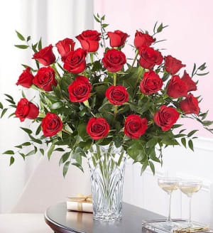 Marquis by Waterford Premium Long Stem Red Roses Flower Bouquet