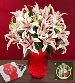 Candy Cane Lilies Flower Bouquet