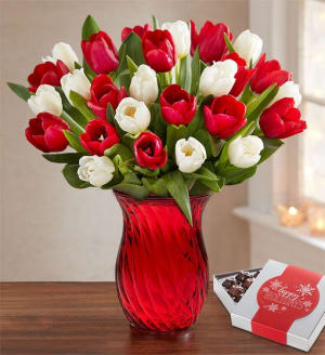 Holiday Tulips Flower Bouquet