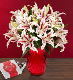 Candy Cane Lilies Flower Bouquet