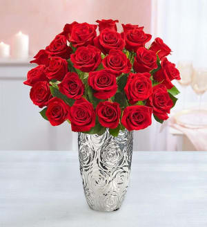 Two Dozen Red Roses Flower Bouquet