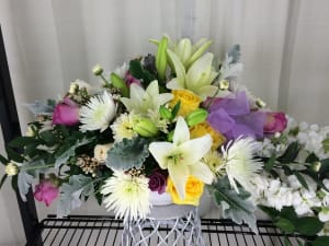 Lily Funeral Arrangement Flower Bouquet