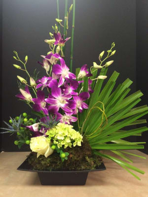 Purple Orchid Arrangement Flower Bouquet