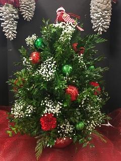 Christmas Boxwood Tree Flower Bouquet