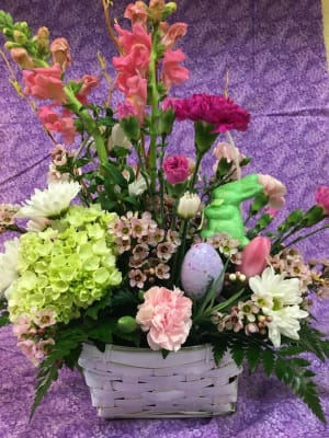 Springtime Basket Flower Bouquet