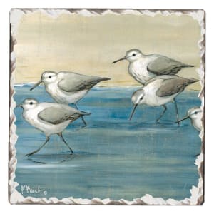 Tile Coaster – Sandpipers on the Beach Flower Bouquet