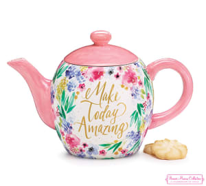 Floral Inspiration Ceramic Teapot Flower Bouquet