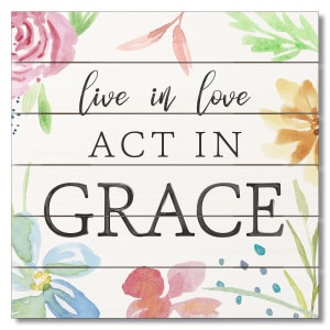 Act in Grace-Pallet Sign Flower Bouquet