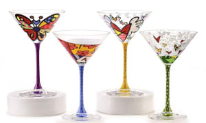 Britto Martini Glass Flower Bouquet