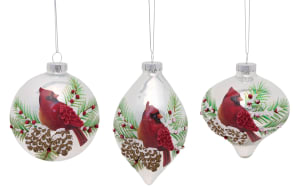 Cardinal Ornaments Flower Bouquet