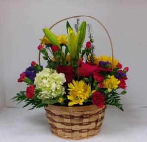 Basket of Colors Flower Bouquet