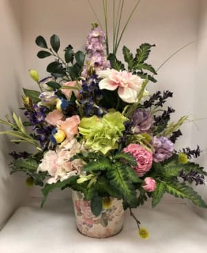 Feminine French Silk Arrangement Flower Bouquet