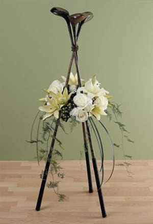 Golf Theme Standing Spray Flower Bouquet