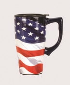 American Flag Travel Mug Flower Bouquet