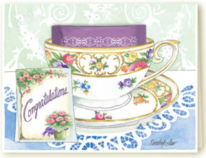 Congratulations Tea Card Flower Bouquet