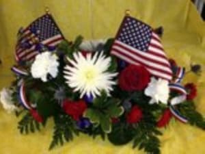 Patriotic Flag Centerpiece Flower Bouquet