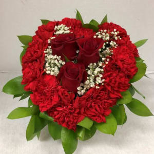 Red Heart of Love Flower Bouquet