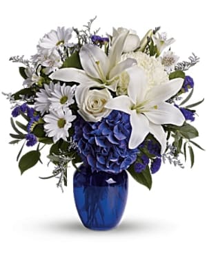 Blue and White Bridal Bouquet Flower Delivery Baltimore MD - Fleurs d'Ave
