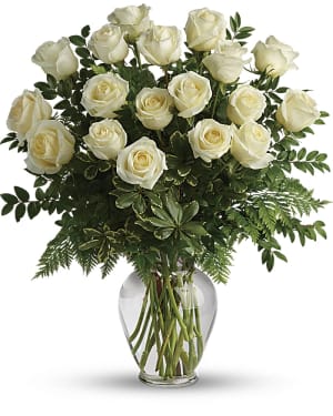 Long Stem White Roses Flower Bouquet