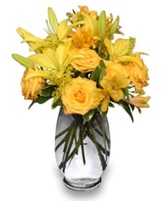 Golden Sunburst Flower Bouquet