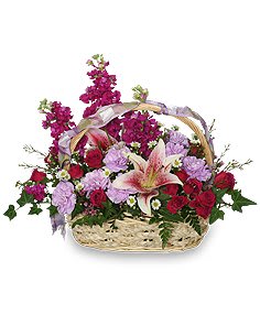 Happy Hugs   Basket Flower Bouquet