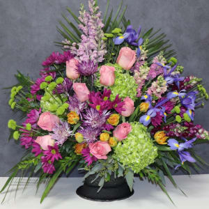 Purple Basket Flower Bouquet