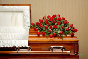 Red Rose Casket Spray Flower Bouquet