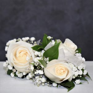 White Corsage And Boutonniere Flower Bouquet