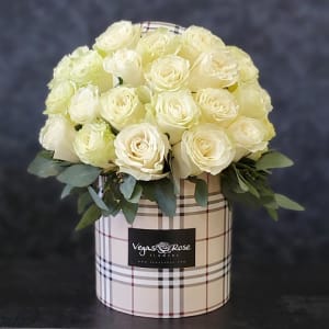 WHITE ROSES IN ANY BURBURRY BOX