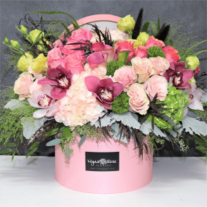 Pinkish Flowers In Any Pink Color Box  Flower Bouquet