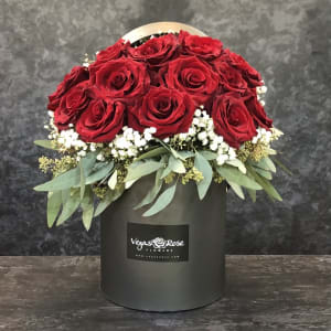 Red Rose In Any Black Box Flower Bouquet