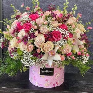 NEW BABY GIRL IN ANY PINK BOX Flower Bouquet