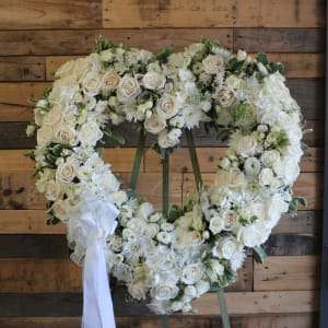 White Heart Wreath Flower Bouquet