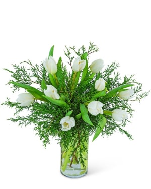 Winter White Tulips Flower Bouquet